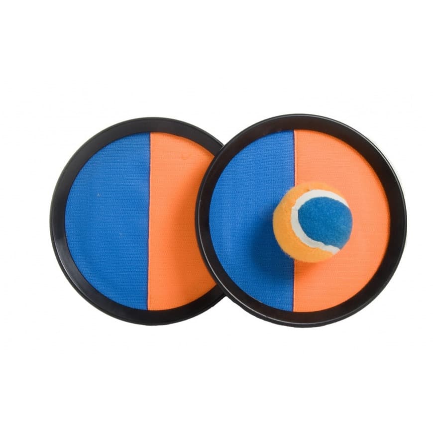 Engelhart Strand vangbal spel - met klittenband - blauw/oranje - 18 cm -