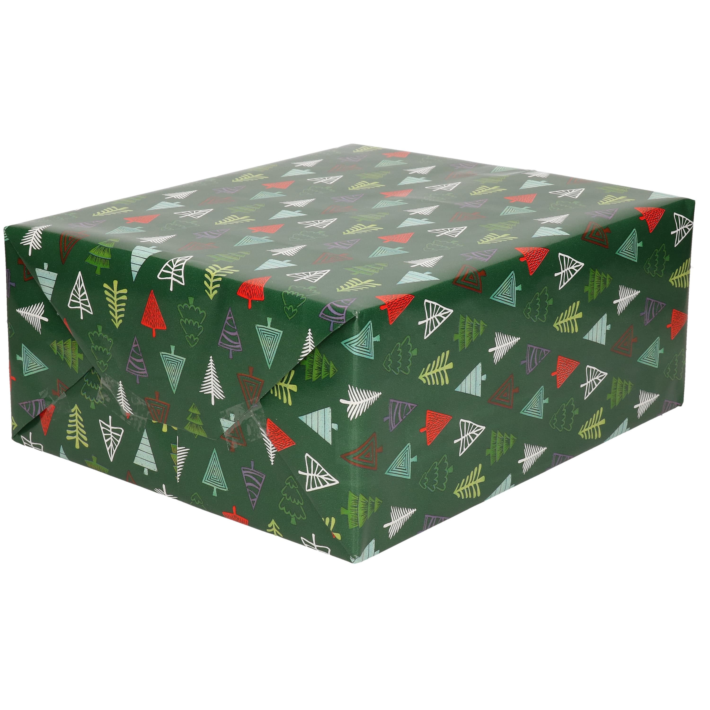 Luxe Kerst inpakpapier - cadeaupapier - donkergroen - 1x rollen