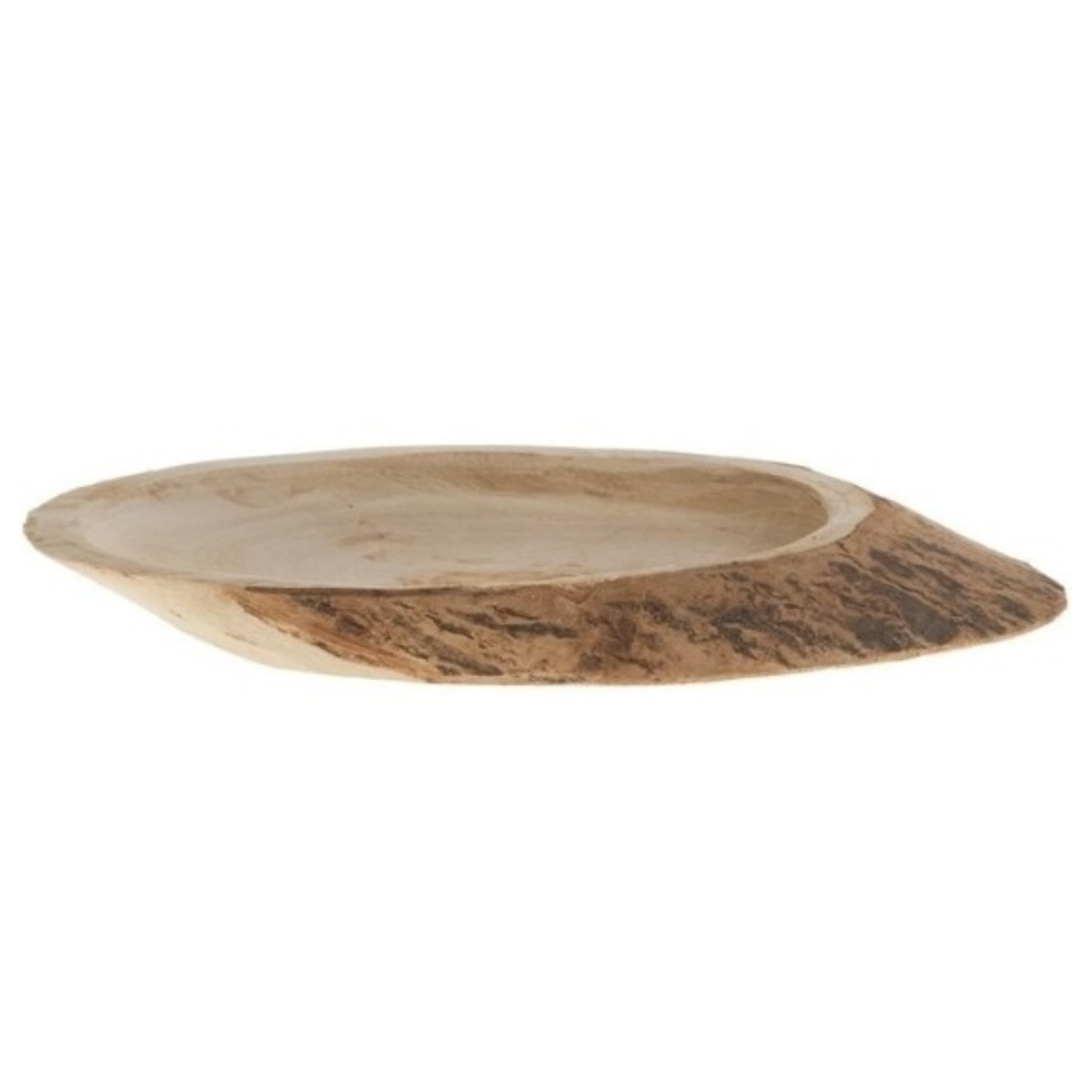 Boomschijf - 31 x 3 cm - paulownia hout - ovaal - kaarsenbord - serveerplank