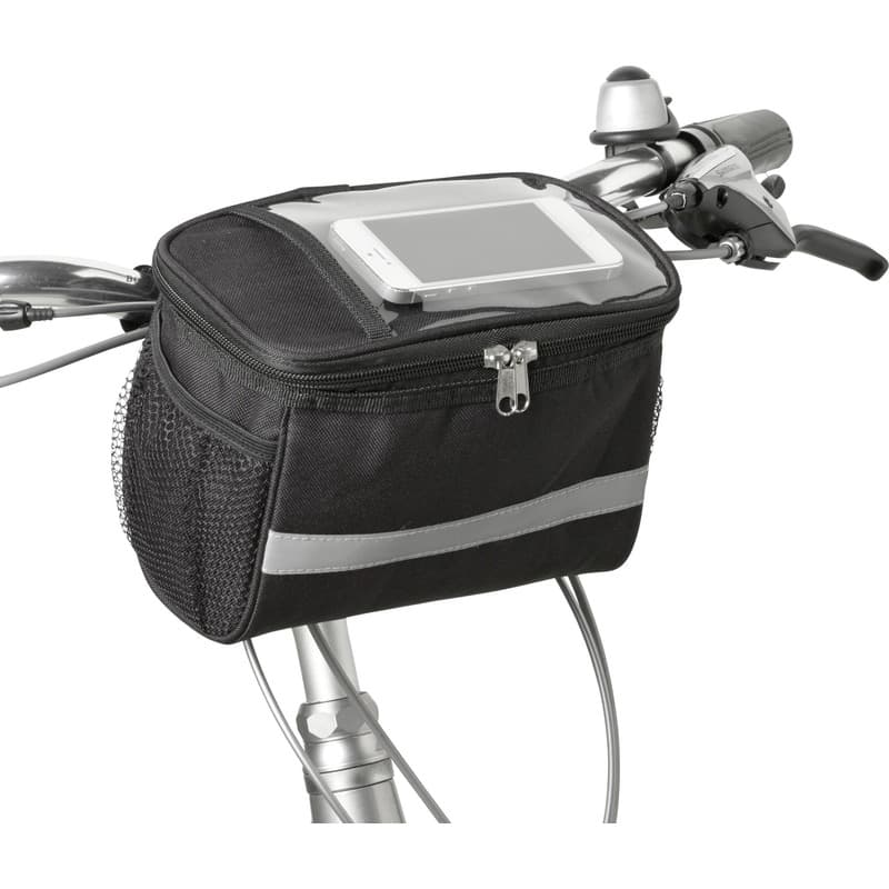 Fietstas met koelvak koeltas - zwart/grijs - 4 liter - fietskoeltas / stuurtas - 20 x 12 x 16 cm