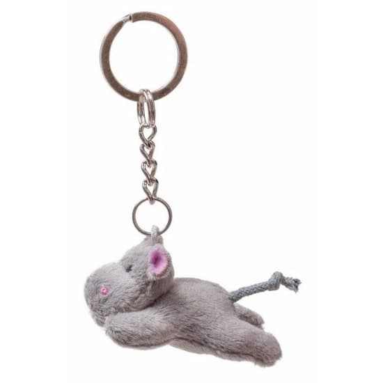Nature Planet Sleutelhanger Nijlpaard - 2x - knuffel - pluche - 6 cm - zacht