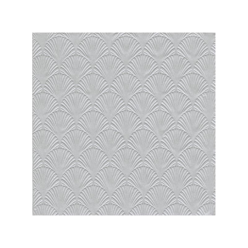 Servet Luxe - 16x - 3-laags - met schub patroon - zilver - 33 x 33 cm