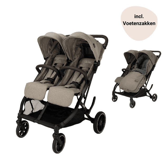 Duobuggy Novi Scott V2 Hazel Melange met Voetenzakken